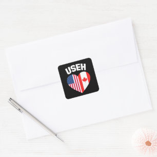 USEH Amerika Canada Vlag Grappig Amerikaans Canade Vierkante Sticker