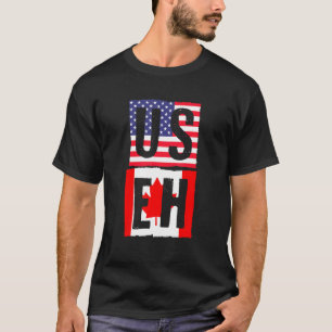 Useh Canadese Vlag Maple Leaf VS Vlag Amerikaans C T-shirt