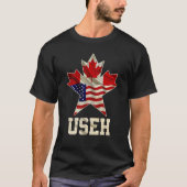 Useh Maple Leaf Canadese Amerikaanse vlag T-shirt (Voorkant)