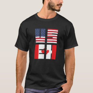 USEH USA Vlag Canadese Vlag Vriendschap Gift Patri T-shirt