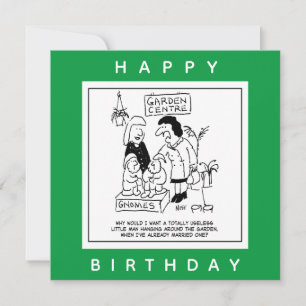 Useless Gnome in the Garden Cartoon Kaart