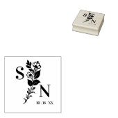 User Lavish Romantic Flower Deluxe Wedding Initial Rubberstempel (Gestempeld)