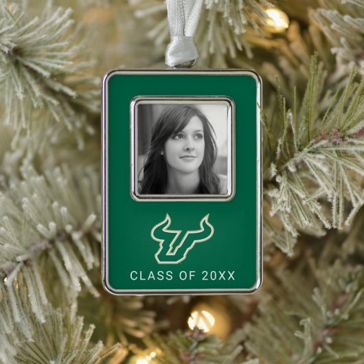 USF Bulls Verzilverd Kader Ornament (Boom)