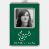 USF Bulls Verzilverd Kader Ornament (Voorkant)