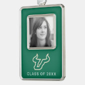 USF Bulls Verzilverd Kader Ornament (Links)