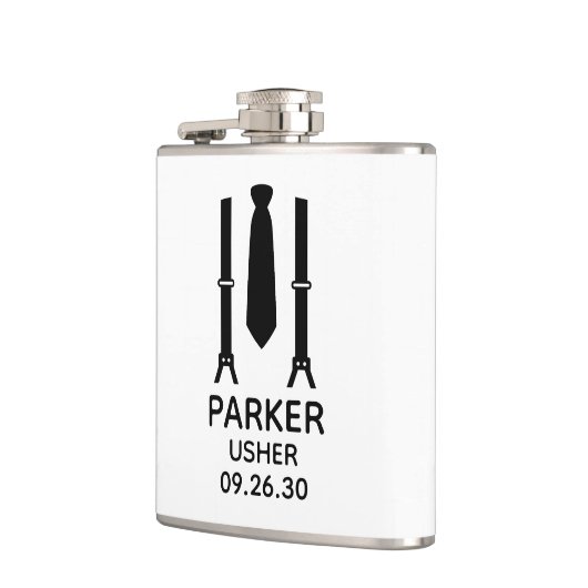 Usher Black Stropdas Heupfles (Links)