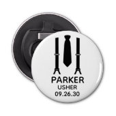 Usher Black Tie Button Flesopener (Voorkant)