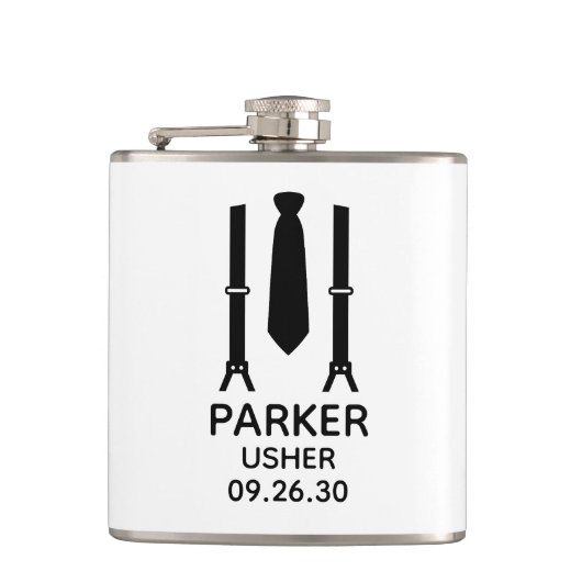 Usher Black Tie Heupfles (Voorkant)