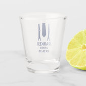 Usher Blauwe Das Shot Glas (Achterkant)
