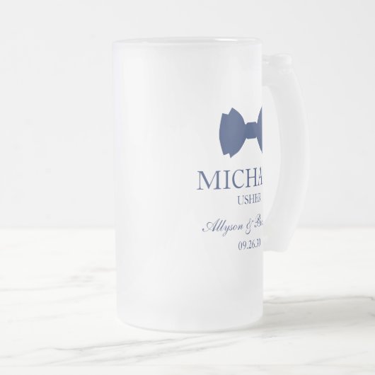 Usher Blue Bow Stropdas Matglas Bierpul (Voorkant rechts)