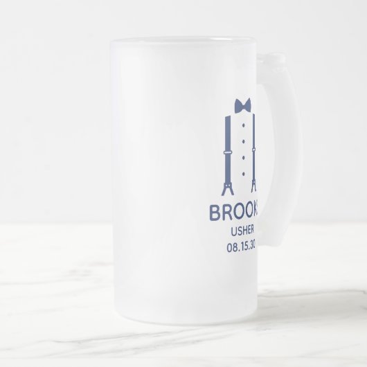 Usher Blue Bow Stropdas Matglas Bierpul (Voorkant rechts)