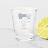 Usher Blue Bow Stropdas Shot Glas (Achterkant)