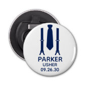 Usher Blue Stropdas Button Flesopener (Voorkant)
