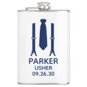 Usher Blue Stropdas Heupfles (Voorkant)