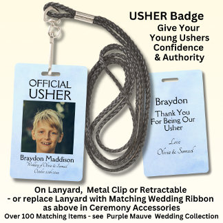 USHER-foto officiële badge blauwe pioen
