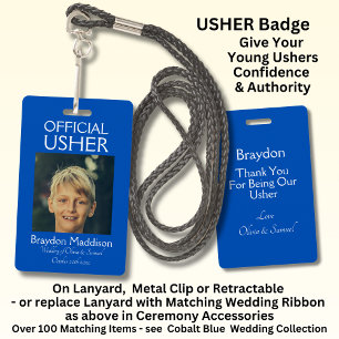 USHER Foto Officiële Badge Kobaltblauw