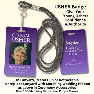 USHER Foto Officiële Badge Paars Mauve