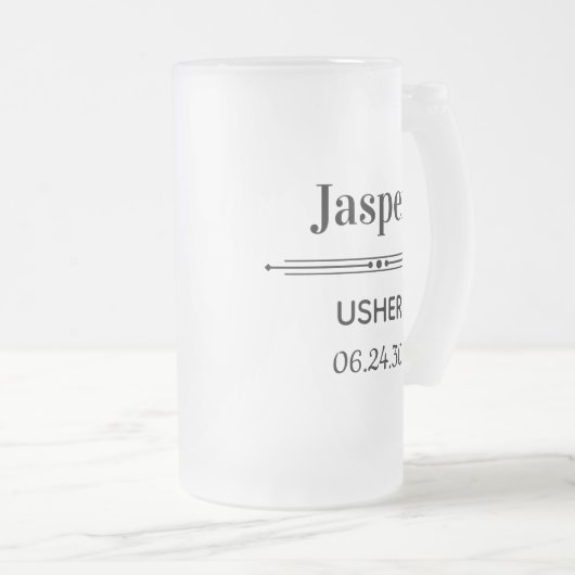 Usher - Gepersonaliseerd Matglas Bierpul (Voorkant rechts)