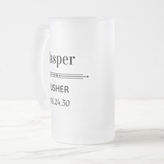 Usher - Gepersonaliseerd Matglas Bierpul (Voorkant links)