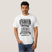 Usher Groom's Escort Service Bachelor Party T-shirt (Voorkant volledig)
