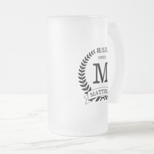 Usher Initialen Matglas Bierpul (Voorkant rechts)