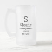 Usher Monogrammed Frosted Glass Beer Mok (Links)