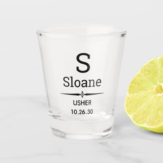 Usher Monogrammed Shot Glass Glas (Voorkant)