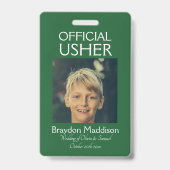 USHER Photo Badge officiel vert émeraude (Avant)