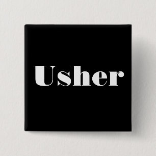 Usher Vierkante Button 5,1 Cm