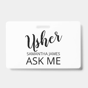Usher Vraag Mijn Naam Badge