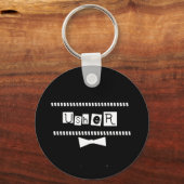 Usher White op zwart Sleutelhanger (Voorkant)