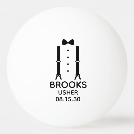 Usher Zwarte strikdas Pingpongballen (Voorkant)