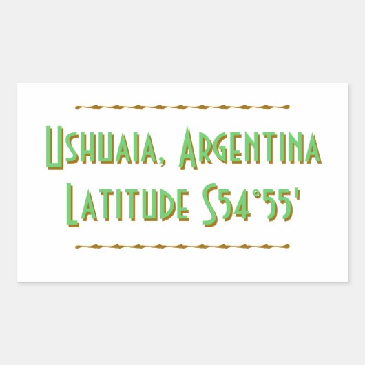 Ushuaia Argentina Latitude Rechthoekige Sticker (Voorkant)