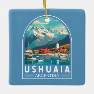 Ushuaia Argentinië Reizen Kunst Vintage Keramisch Ornament
