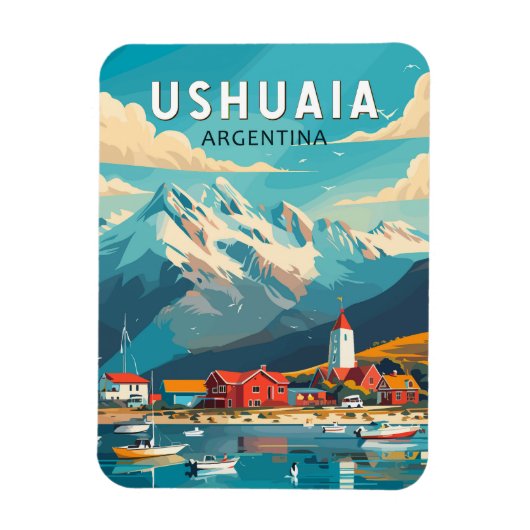 Ushuaia Argentinië Reizen Kunst Vintage Magneet (Verticaal)