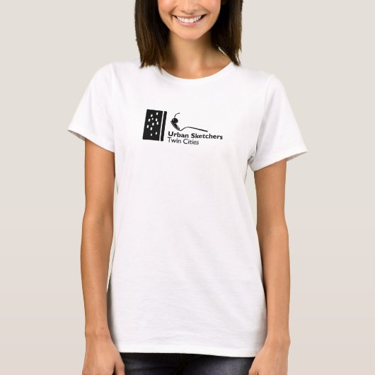USK Twin Cities Zwart Logo Vrouwen Basic T-shirt (Voorkant)