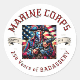 USMC Badassery-Stickers Ronde Sticker