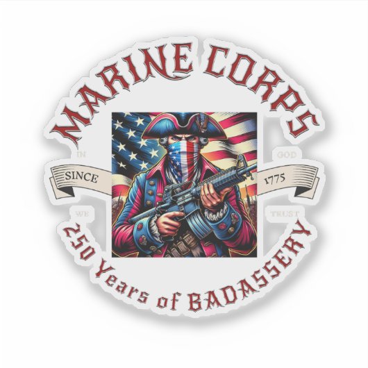 USMC Badassery Vinyl Sticker (Voorkant)
