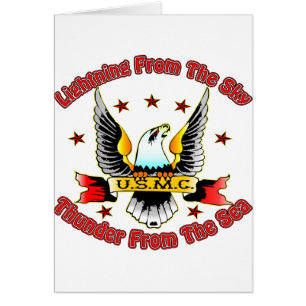 USMC-bliksem vanuit de lucht vanuit het Zee