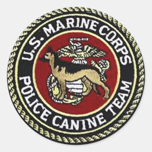 USMC CANINE TEAM RONDE STICKER