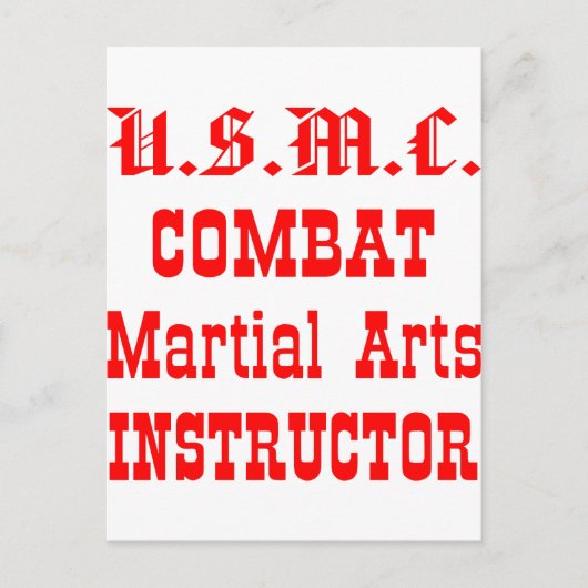 USMC Combat Martial Arts Instructor Briefkaart (Voorkant)