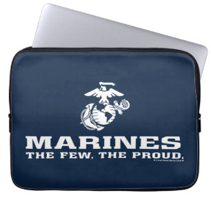 USMC de weinige Logo gestapeld rond - wit Laptop Sleeve