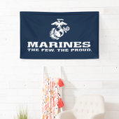 USMC de weinige Logo gestapeld rond - wit Spandoek (Insitu)
