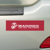 USMC de weinige rode Logo - wit Bumpersticker (Op auto)