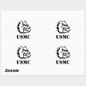 USMC Dog Ovale Sticker (Vel)