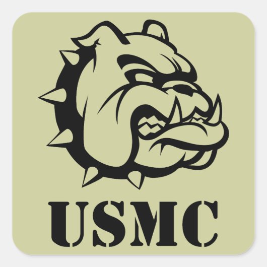 USMC Dog Vierkante Sticker (Voorkant)