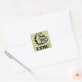 USMC Dog Vierkante Sticker (Envelop)