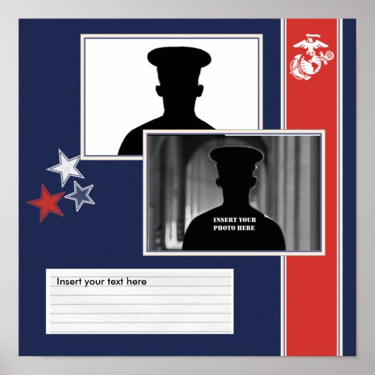 USMC Dress Blues Photo Collage Poster (Voorkant)