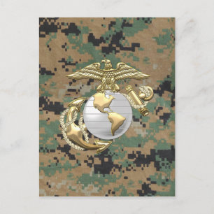 USMC Eagle, Wereldbol & Anchor (EGA) [3D] Briefkaart