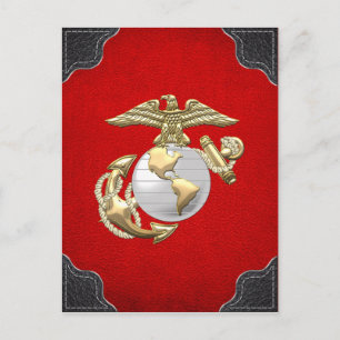 USMC Eagle, Wereldbol & Anchor (EGA) [3D] Briefkaart
